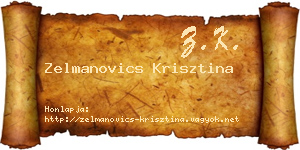 Zelmanovics Krisztina névjegykártya
